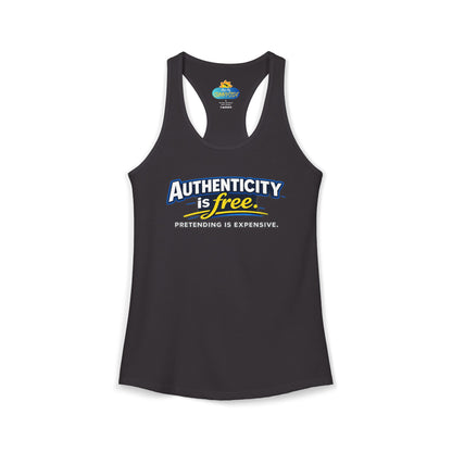 Authenticity Is Free™ Women’s Racerback Tank | Inspirational Graphic Tank | Sunnyside Life™