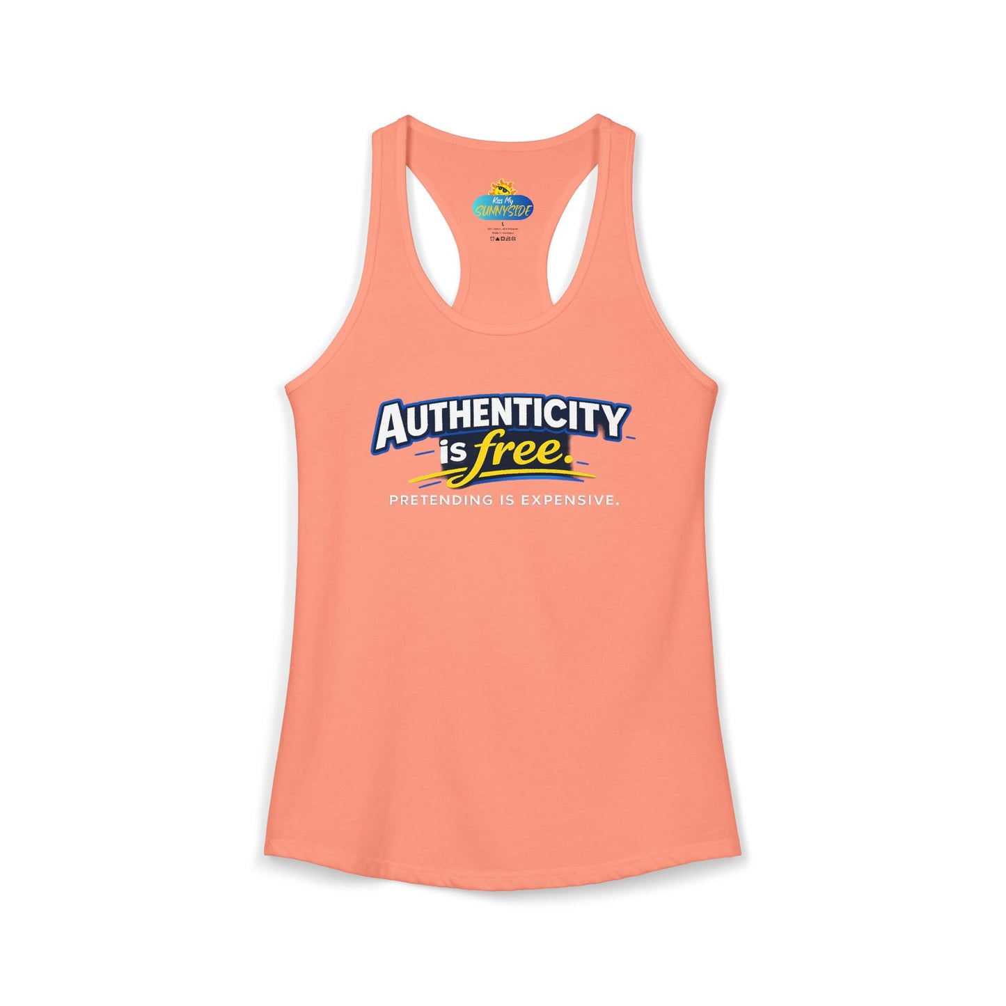 Authenticity Is Free™ Women’s Racerback Tank | Inspirational Graphic Tank | Sunnyside Life™