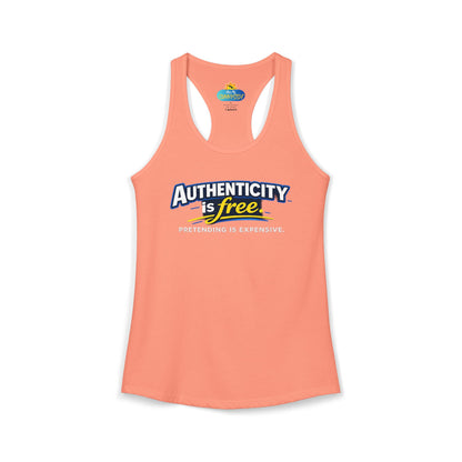 Authenticity Is Free™ Women’s Racerback Tank | Inspirational Graphic Tank | Sunnyside Life™