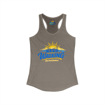 KEEP WALKING™ Racerback Tank Top – God Isn’t Finished | Faith & Motivation Women’s Tank