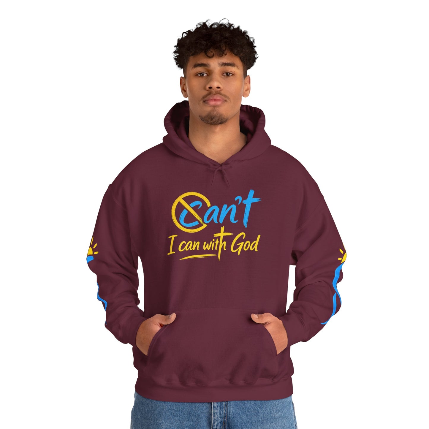 I Can With God™ Christian Hoodie | Faith-Based Inspirational Sweatshirt | Motivational Religious Pullover | Sunnyside Life™