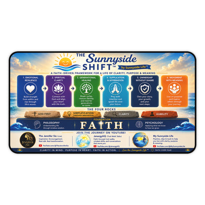 Sunnyside Shift™ Desk Mat — Faith-Based Productivity & Life Framework Desk Pad