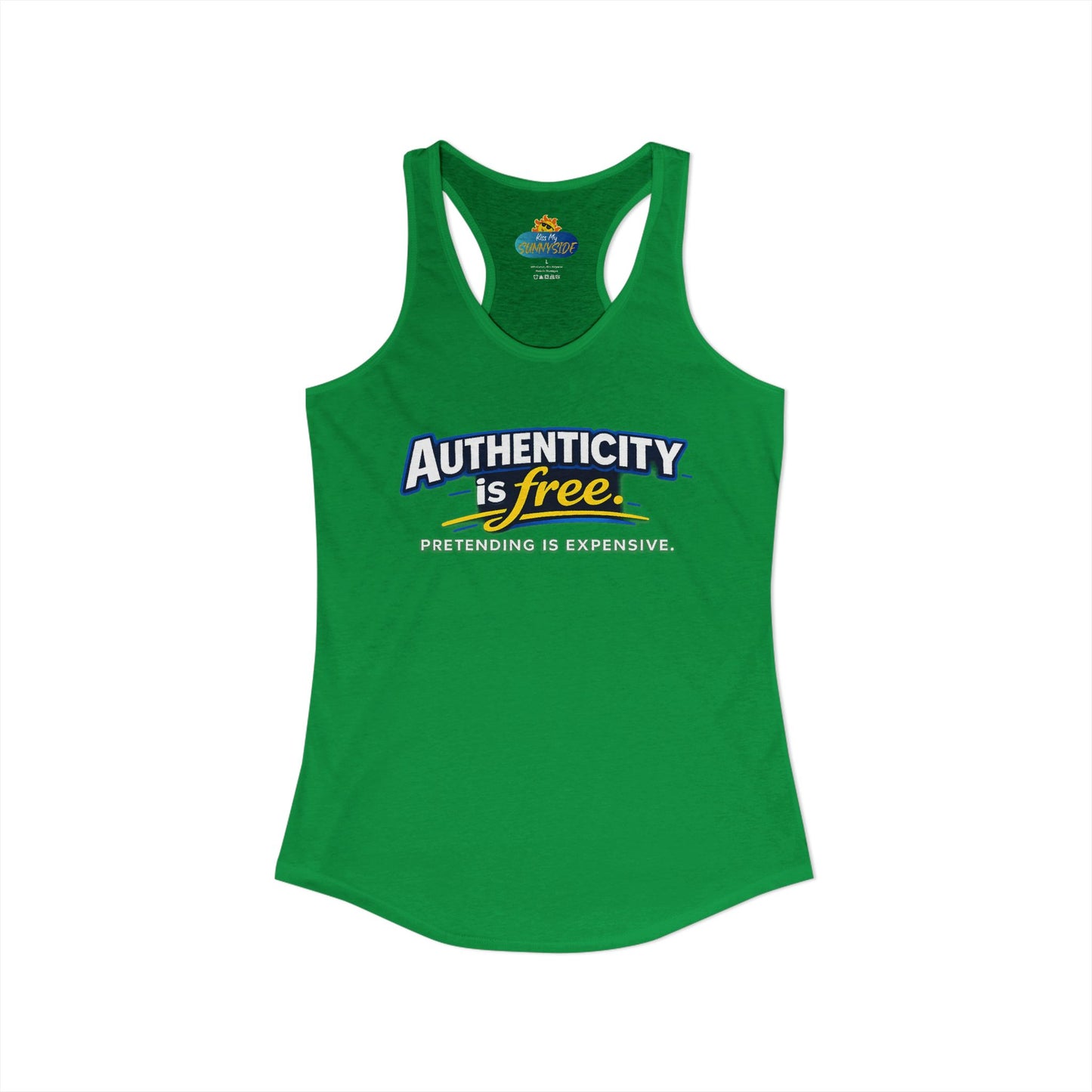 Authenticity Is Free™ Women’s Racerback Tank | Inspirational Graphic Tank | Sunnyside Life™