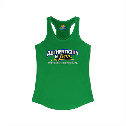 Authenticity Is Free™ Women’s Racerback Tank | Inspirational Graphic Tank | Sunnyside Life™