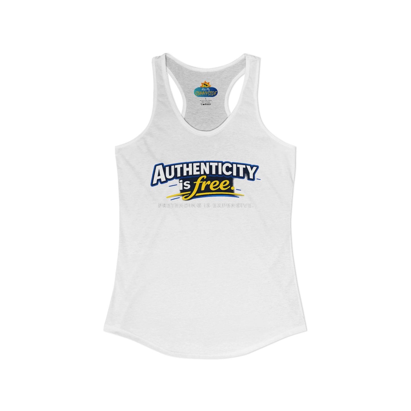 Authenticity Is Free™ Women’s Racerback Tank | Inspirational Graphic Tank | Sunnyside Life™