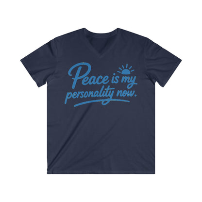 Peace is My Personality Now — Unisex Fitted V-Neck Short Sleeve T-shirt (Kiss My Sunnyside™—back)