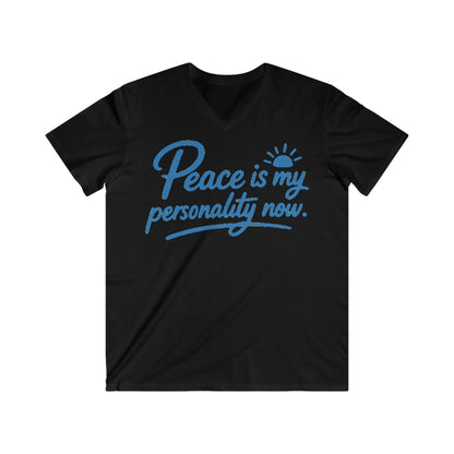 Peace is My Personality Now — Unisex Fitted V-Neck Short Sleeve T-shirt (Kiss My Sunnyside™—back)