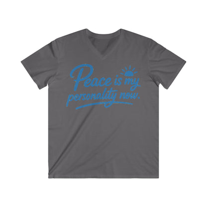 Peace is My Personality Now — Unisex Fitted V-Neck Short Sleeve T-shirt (Kiss My Sunnyside™—back)