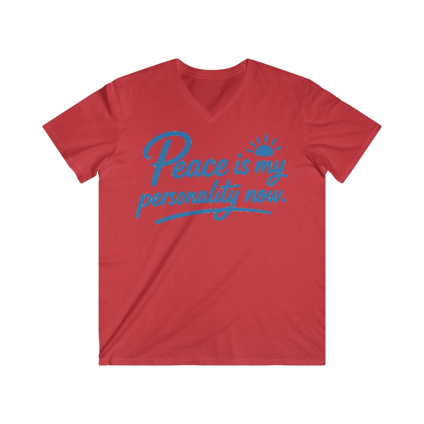 Peace is My Personality Now — Unisex Fitted V-Neck Short Sleeve T-shirt (Kiss My Sunnyside™—back)