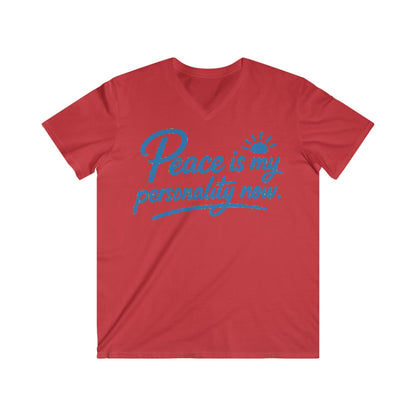Peace is My Personality Now — Unisex Fitted V-Neck Short Sleeve T-shirt (Kiss My Sunnyside™—back)