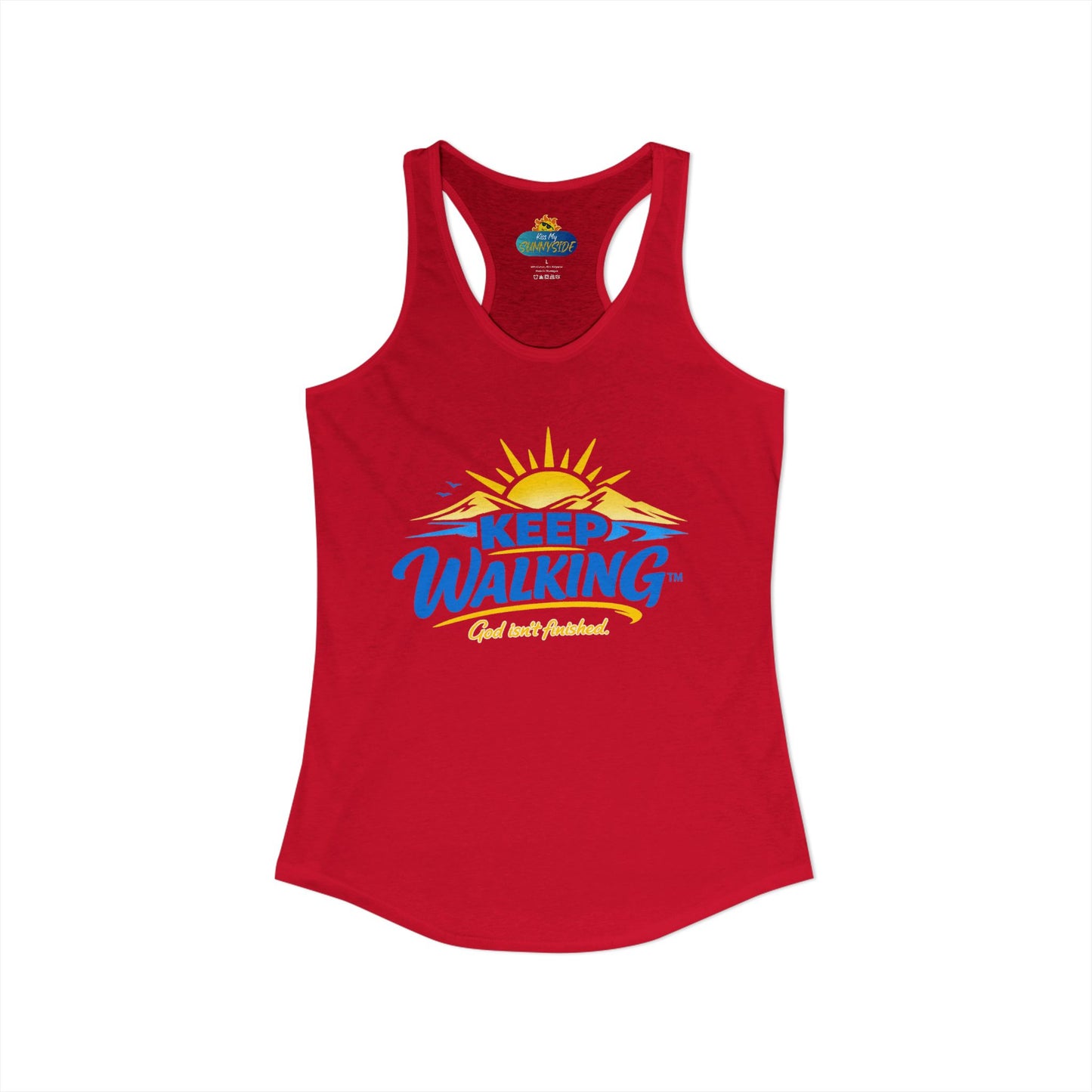 KEEP WALKING™ Racerback Tank Top – God Isn’t Finished | Faith & Motivation Women’s Tank