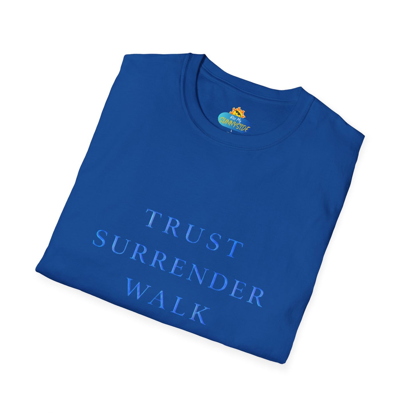 Trust Surrender Walk Abide Persevere™ Womens V-Neck Tee | Catholic Inspirational Shirt | Sunnyside Life™