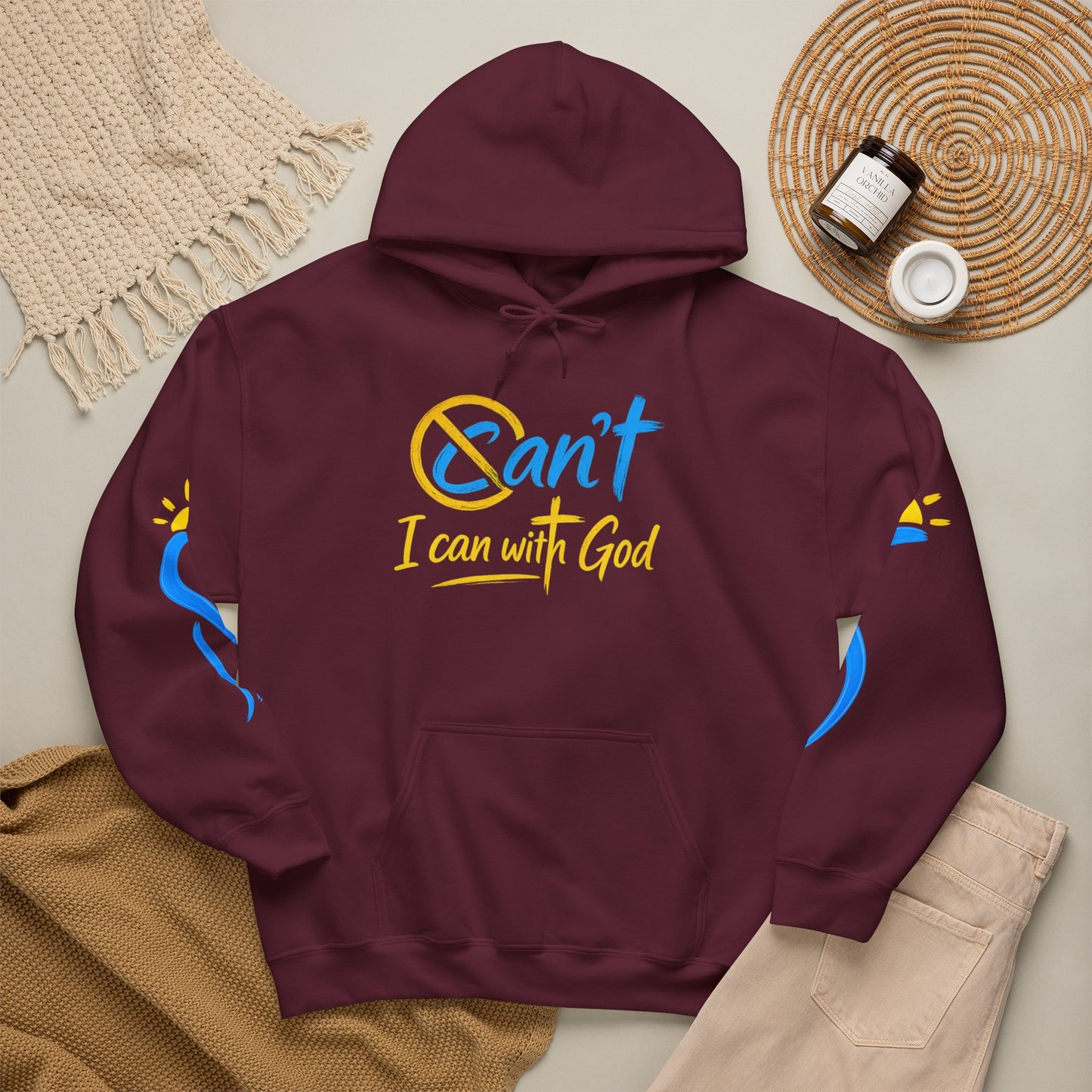 I Can With God™ Christian Hoodie | Faith-Based Inspirational Sweatshirt | Motivational Religious Pullover | Sunnyside Life™