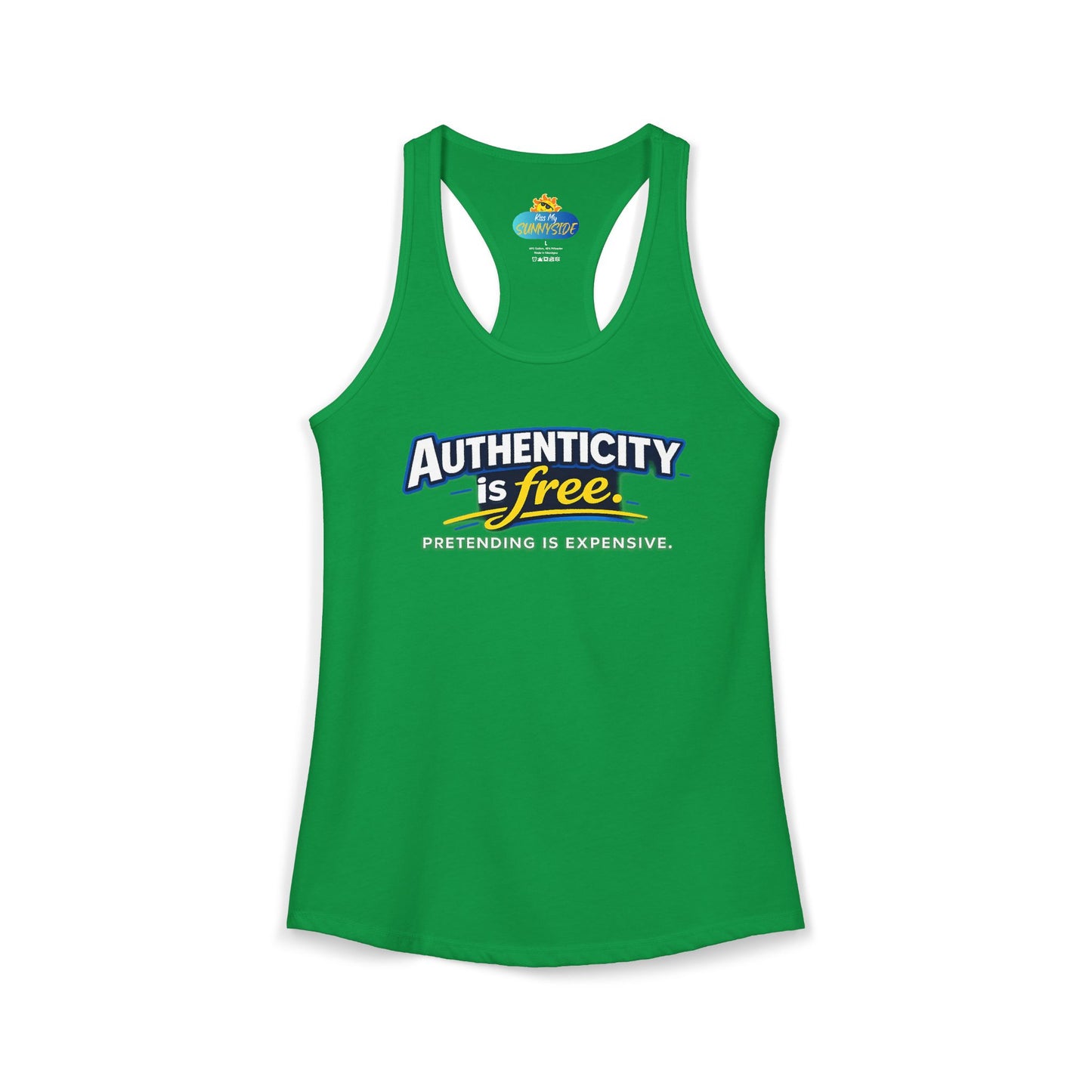 Authenticity Is Free™ Women’s Racerback Tank | Inspirational Graphic Tank | Sunnyside Life™