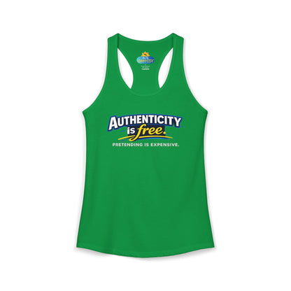 Authenticity Is Free™ Women’s Racerback Tank | Inspirational Graphic Tank | Sunnyside Life™