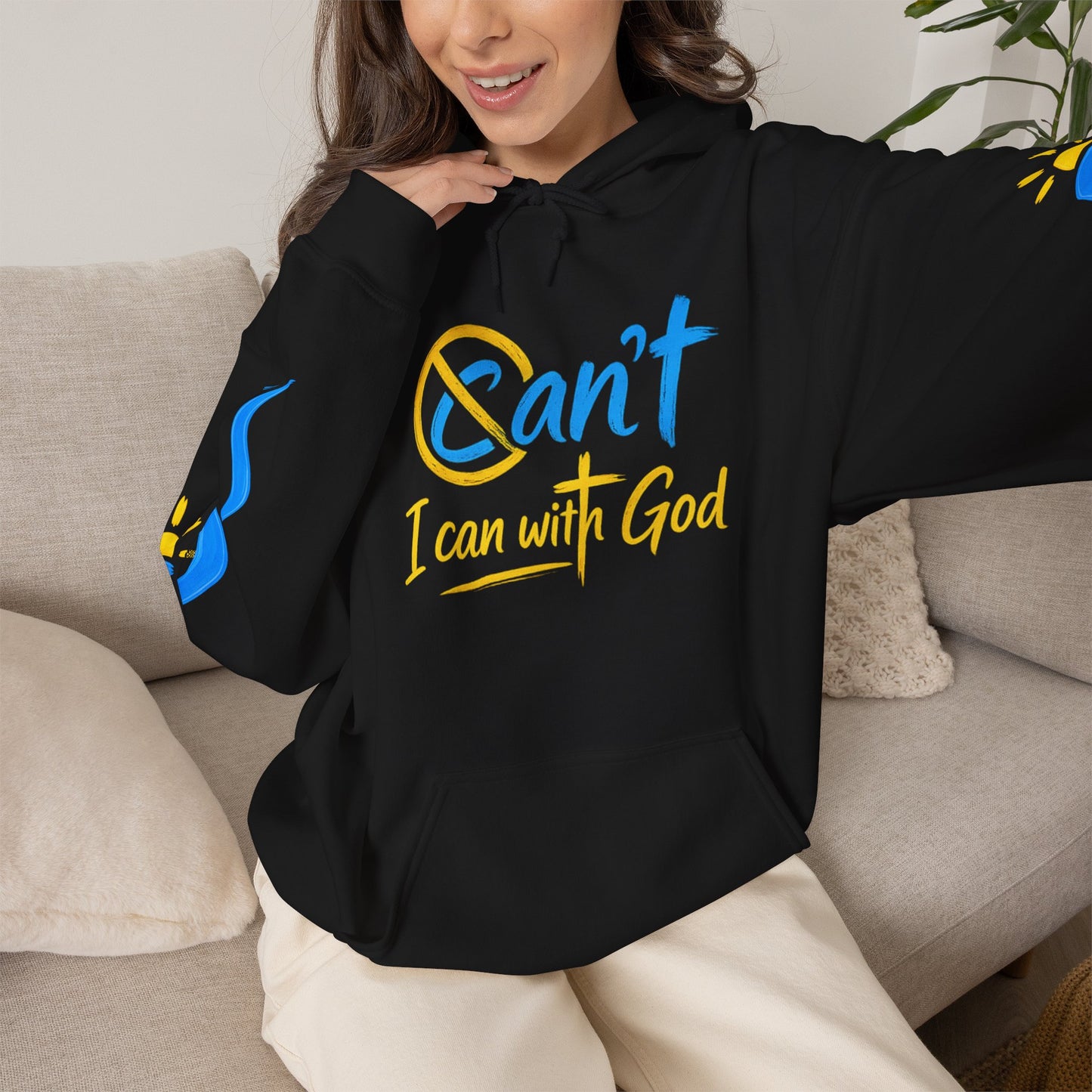 I Can With God™ Christian Hoodie | Faith-Based Inspirational Sweatshirt | Motivational Religious Pullover | Sunnyside Life™