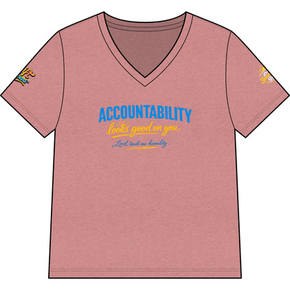 Accountability Looks Good on You™ V-neck T-shirt | Sunnyside Life™ Inspirational Tee