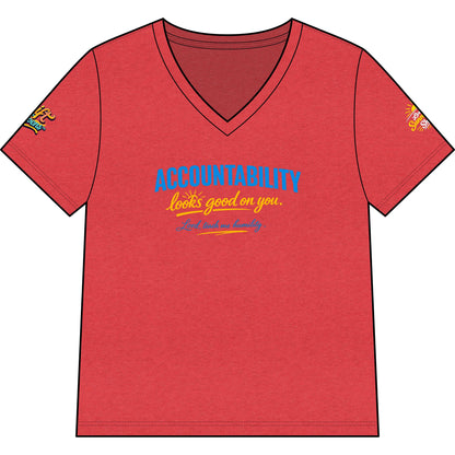 Accountability Looks Good on You™ V-neck T-shirt | Sunnyside Life™ Inspirational Tee