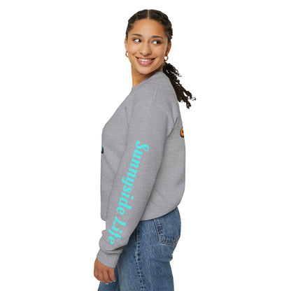 SHIFT Crewneck Sweatshirt — 'Shift Happens / Kiss My Sunnyside' Retro Graphic Pullover