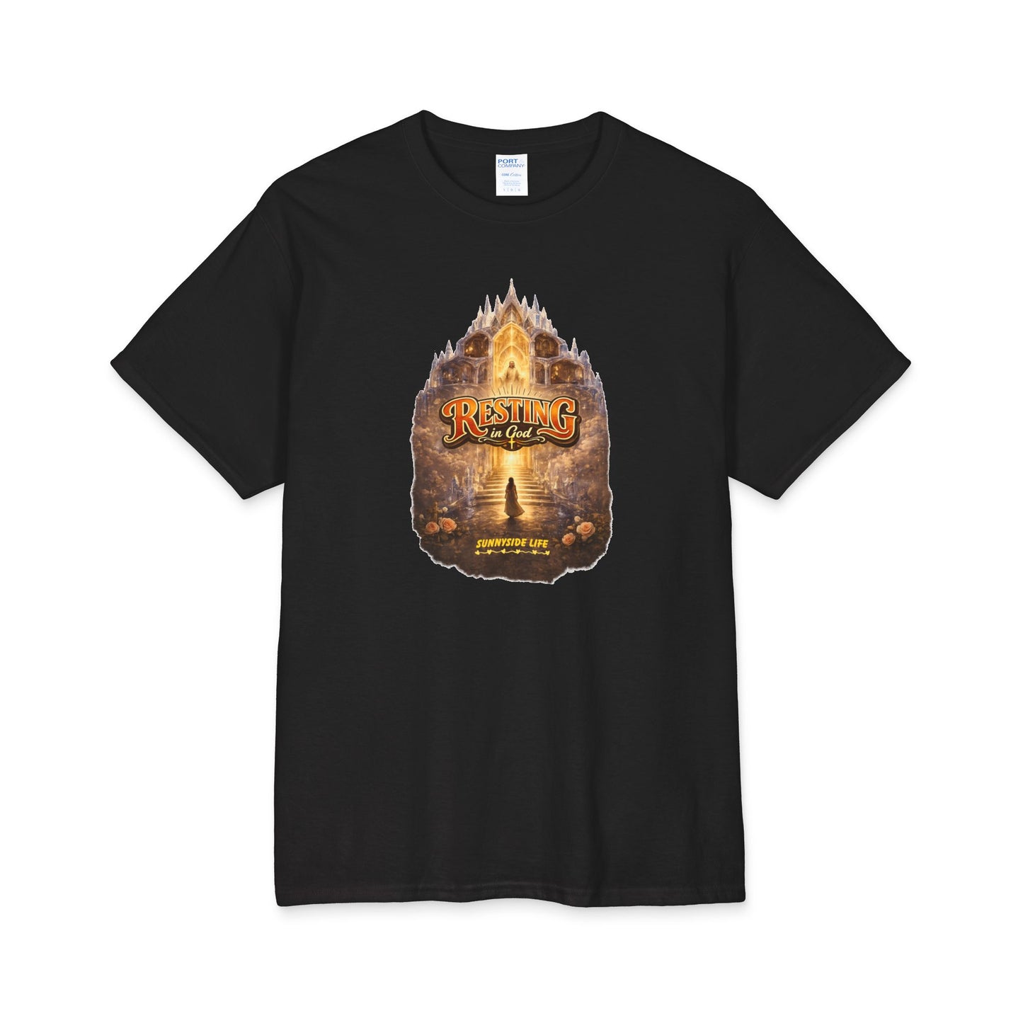 Resting in God Crystal Castle Catholic Tee | St. Augustine Inspired Christian Shirt | Sunnyside Life™
