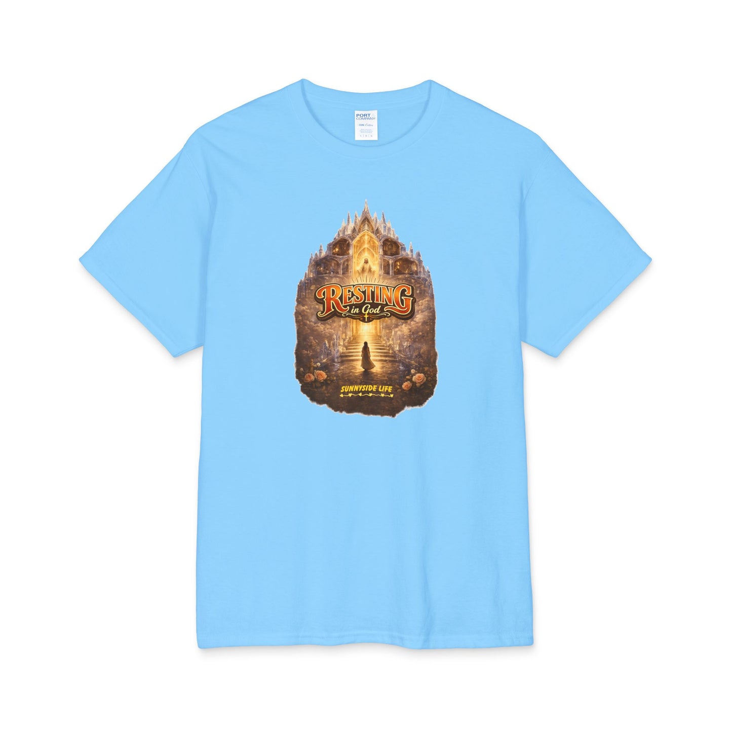 Resting in God Crystal Castle Catholic Tee | St. Augustine Inspired Christian Shirt | Sunnyside Life™