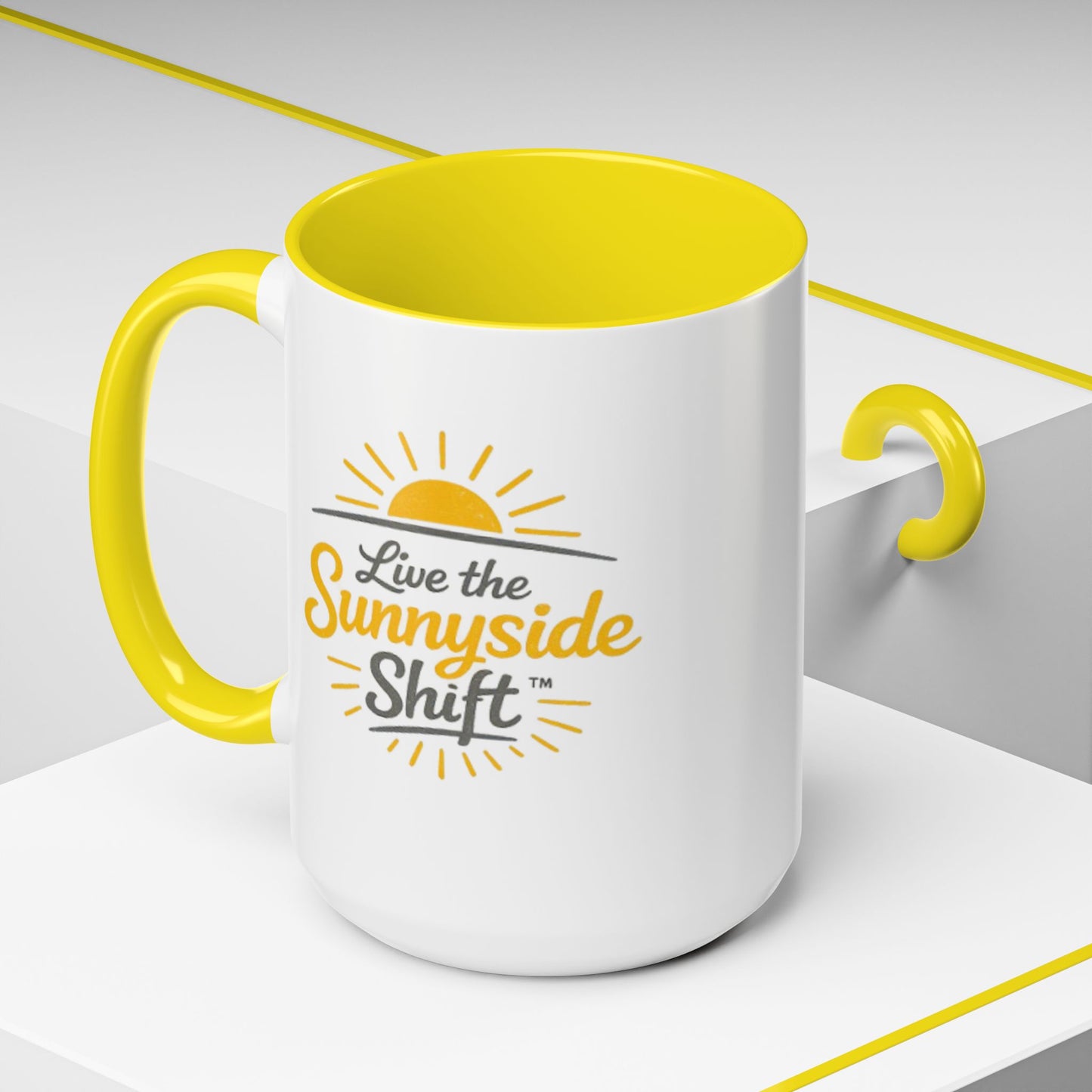 Live The Sunnyside Shift™ Coffee Mug — "Live the Sunnyside Shift™" Accent Mug (11/15 oz)