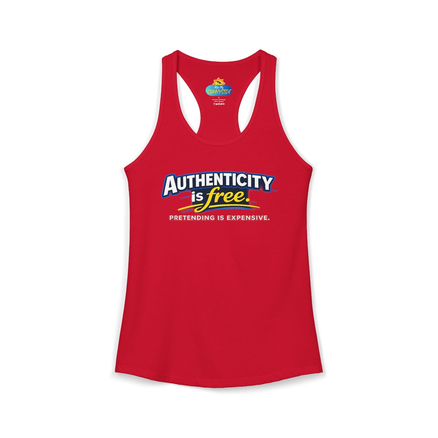 Authenticity Is Free™ Women’s Racerback Tank | Inspirational Graphic Tank | Sunnyside Life™