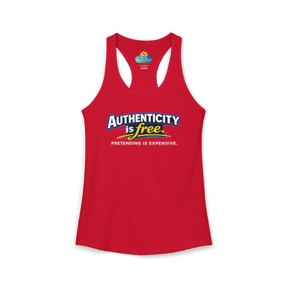 Authenticity Is Free™ Women’s Racerback Tank | Inspirational Graphic Tank | Sunnyside Life™