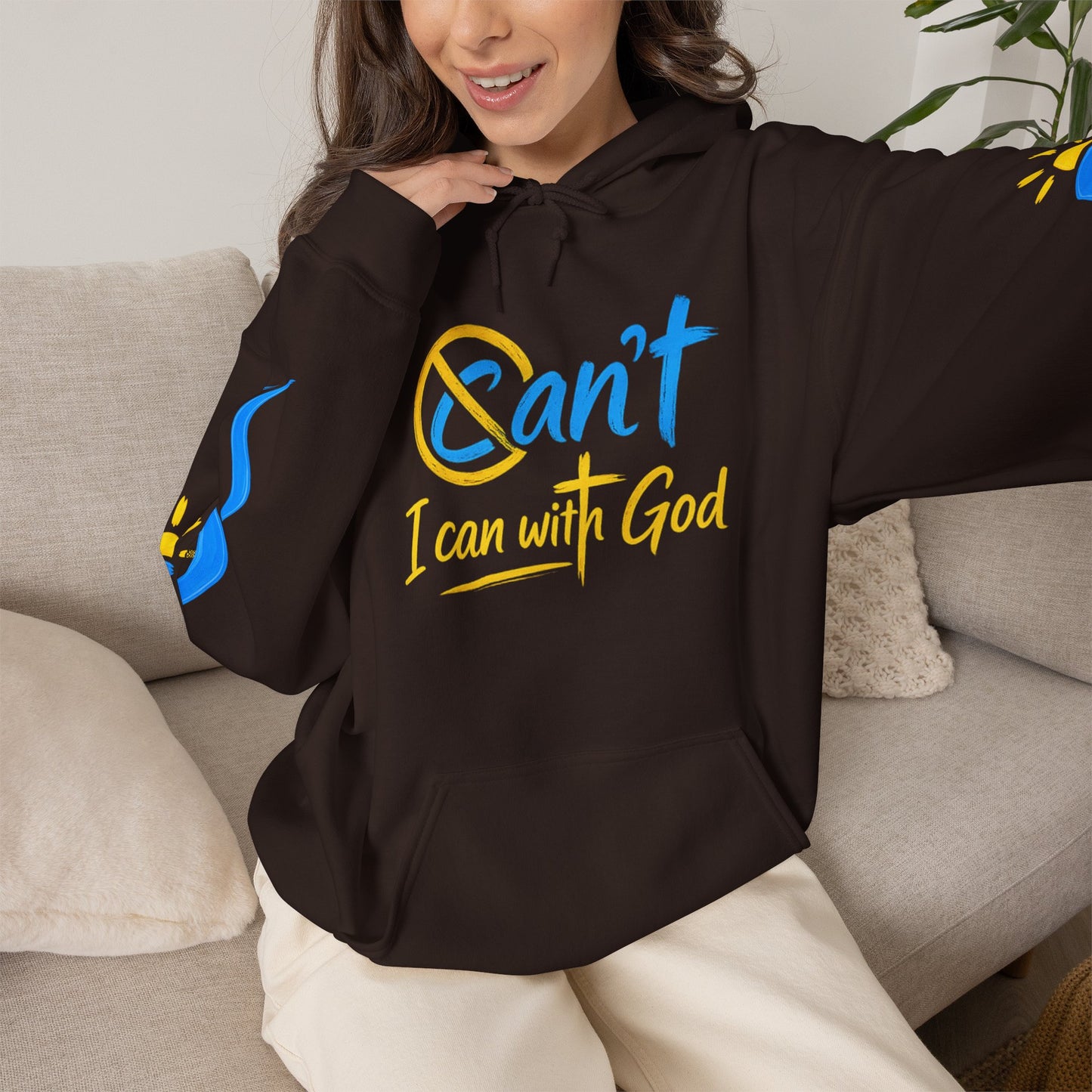 I Can With God™ Christian Hoodie | Faith-Based Inspirational Sweatshirt | Motivational Religious Pullover | Sunnyside Life™