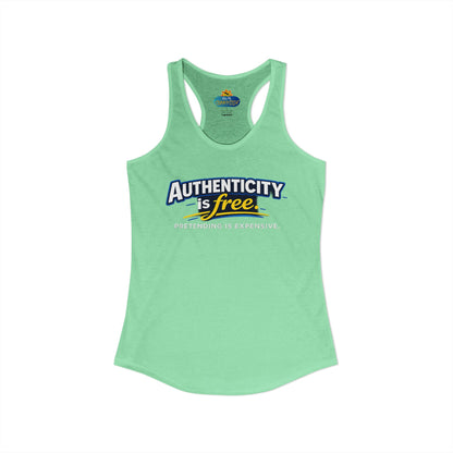 Authenticity Is Free™ Women’s Racerback Tank | Inspirational Graphic Tank | Sunnyside Life™