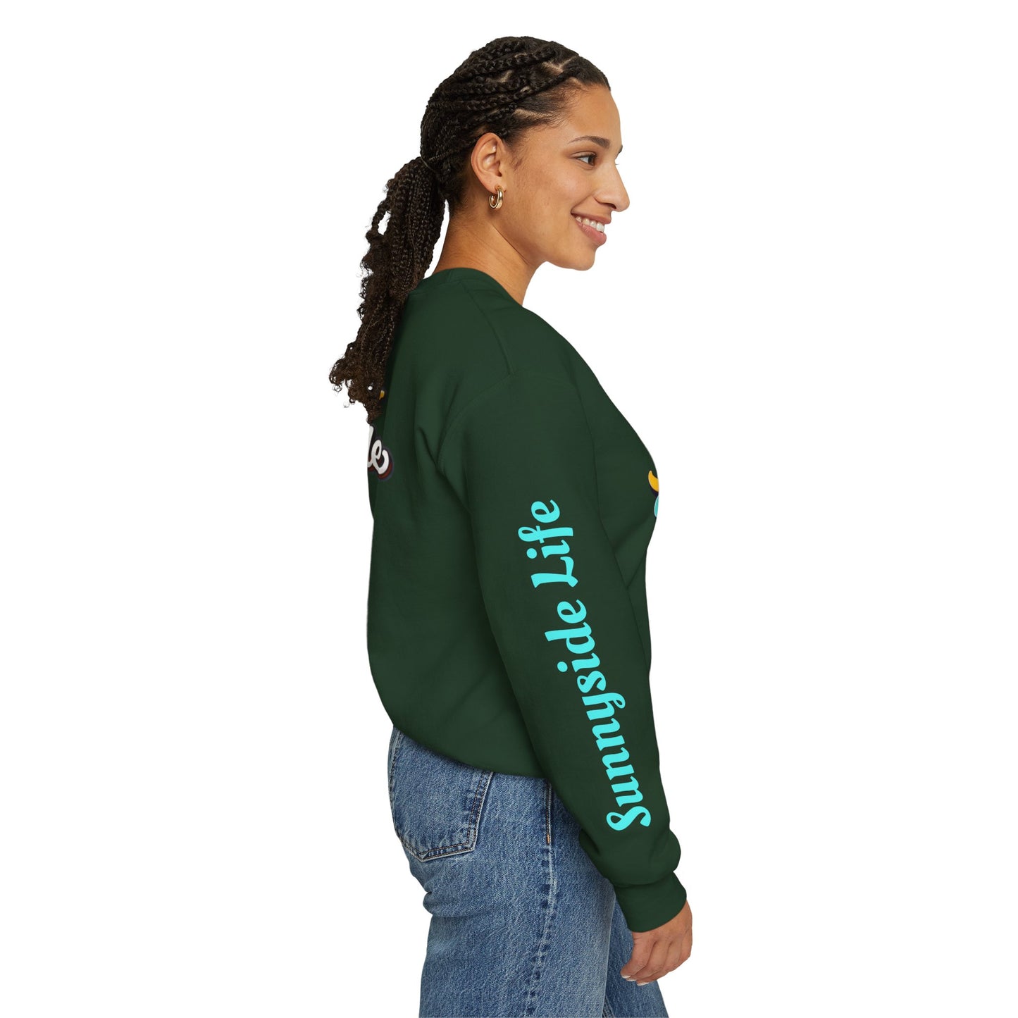 SHIFT Crewneck Sweatshirt — 'Shift Happens / Kiss My Sunnyside' Retro Graphic Pullover