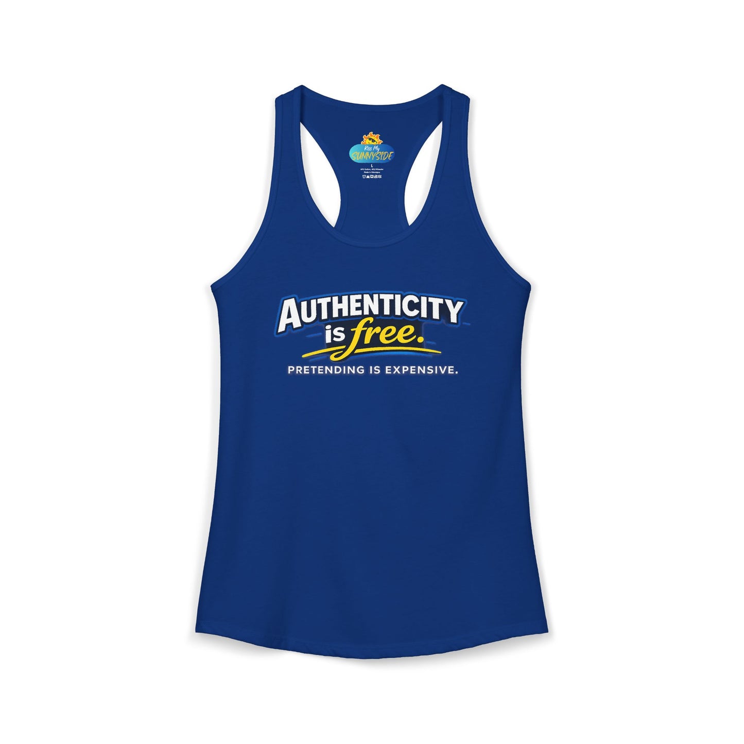 Authenticity Is Free™ Women’s Racerback Tank | Inspirational Graphic Tank | Sunnyside Life™