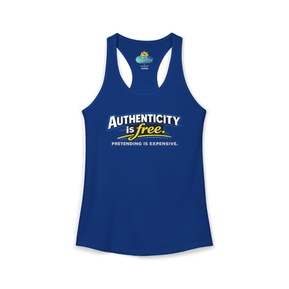 Authenticity Is Free™ Women’s Racerback Tank | Inspirational Graphic Tank | Sunnyside Life™