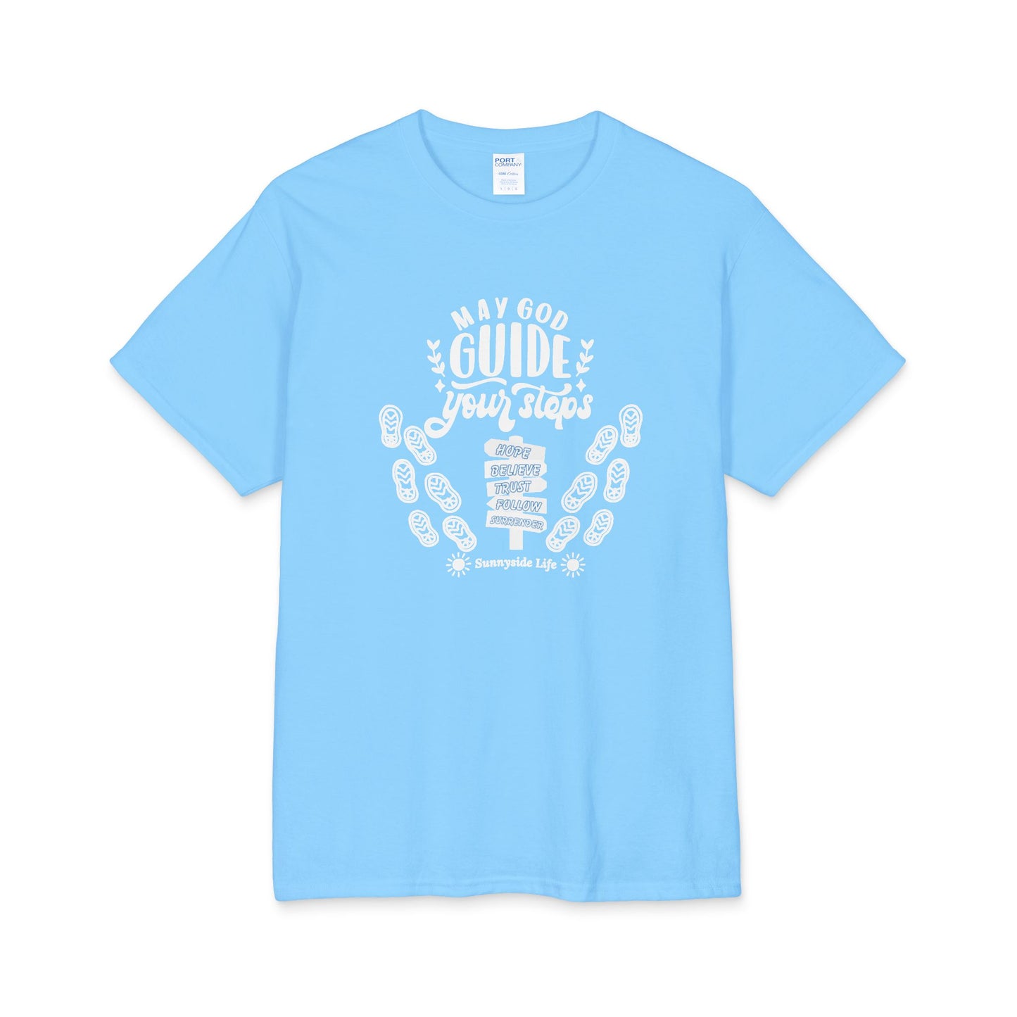 Hope Believe Trust Follow Surrender™ Womens V-Neck Tee | Sunnyside Life™ Faith Trail Shirt