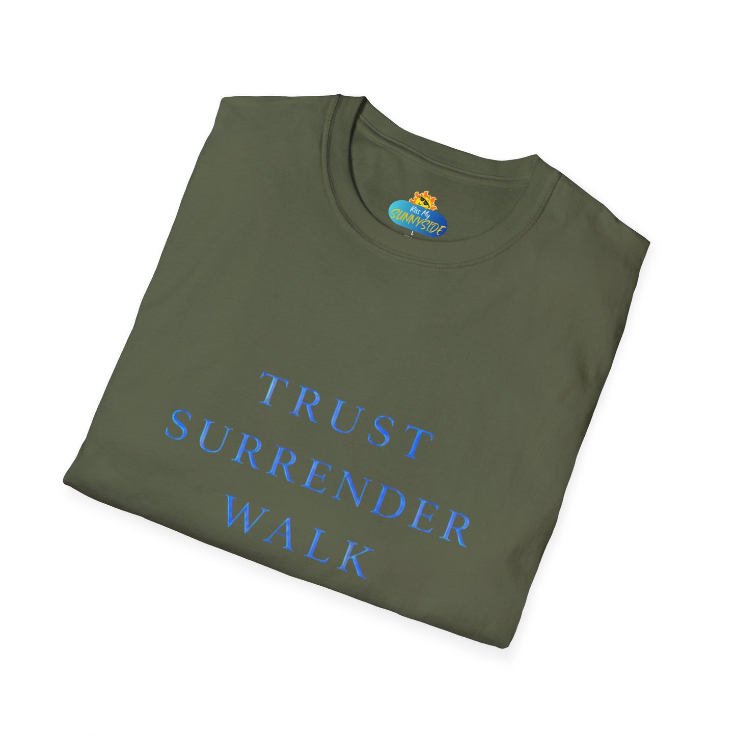 Trust Surrender Walk Abide Persevere™ Womens V-Neck Tee | Catholic Inspirational Shirt | Sunnyside Life™