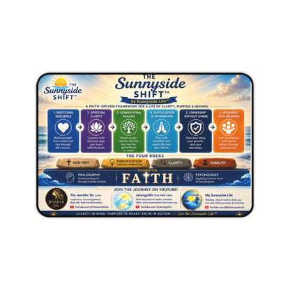 Sunnyside Shift™ Desk Mat — Faith-Based Productivity & Life Framework Desk Pad