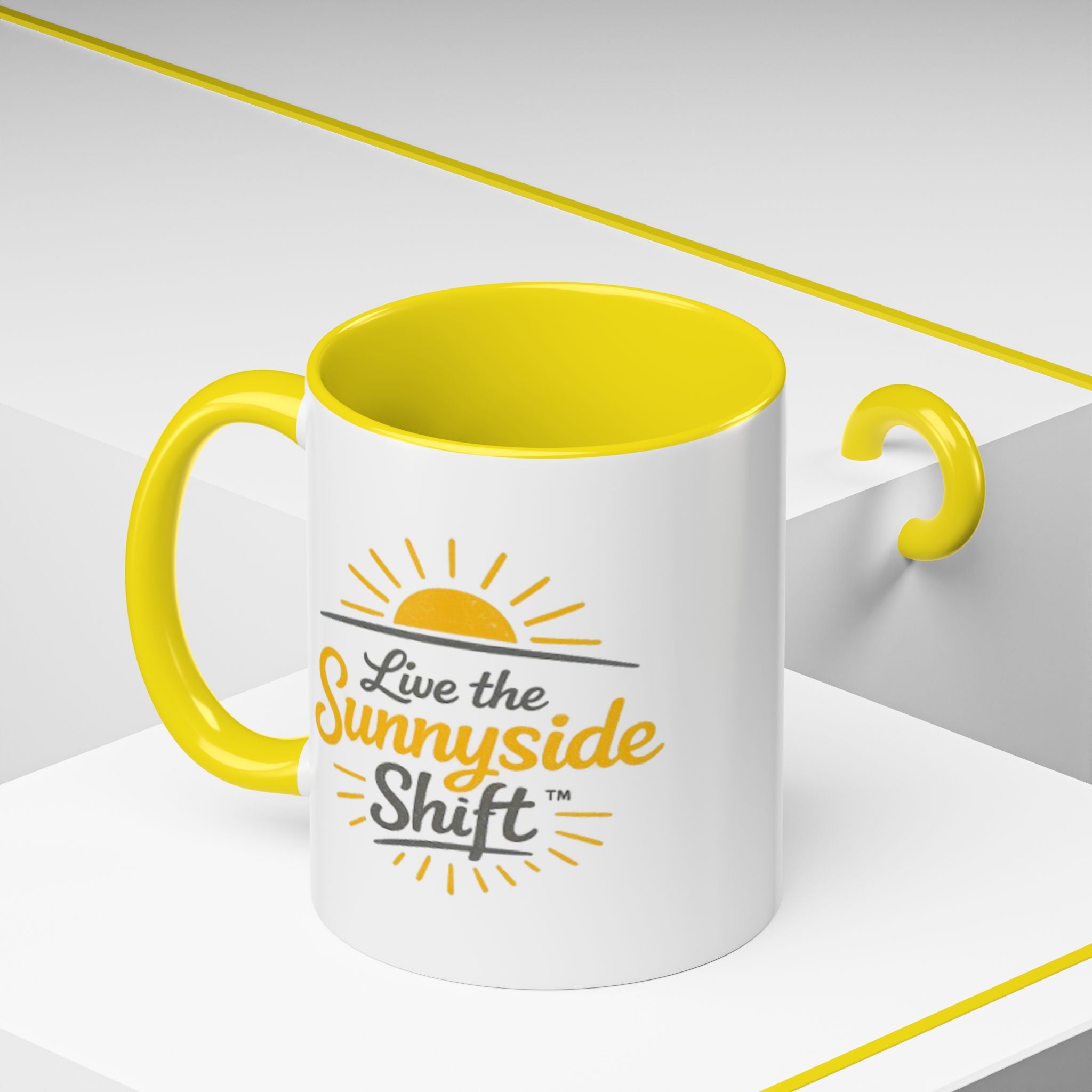 Live The Sunnyside Shift™ Coffee Mug — "Live the Sunnyside Shift™" Accent Mug (11/15 oz)