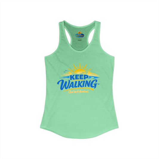 KEEP WALKING™ Racerback Tank Top – God Isn’t Finished | Faith & Motivation Women’s Tank