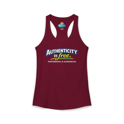 Authenticity Is Free™ Women’s Racerback Tank | Inspirational Graphic Tank | Sunnyside Life™