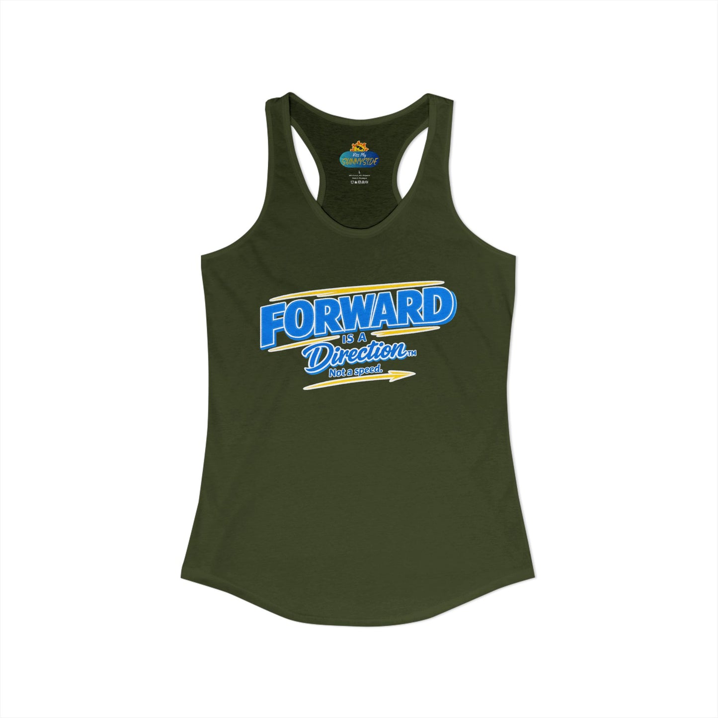 FORWARD IS A DIRECTION™ Racerback Tank Top | Inspirational Women’s Fitness Tank | Motivation & Personal Growth Apparel