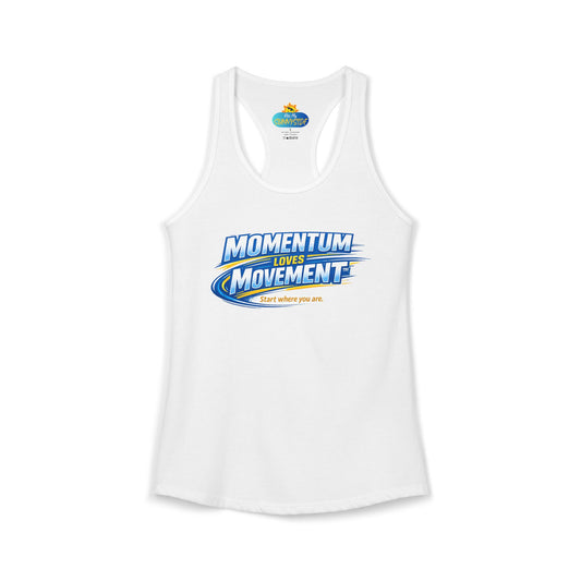 MOMENTUM LOVES MOVEMENT™ Racerback Tank Top – Start Where You Are | Motivational Women’s Tank
