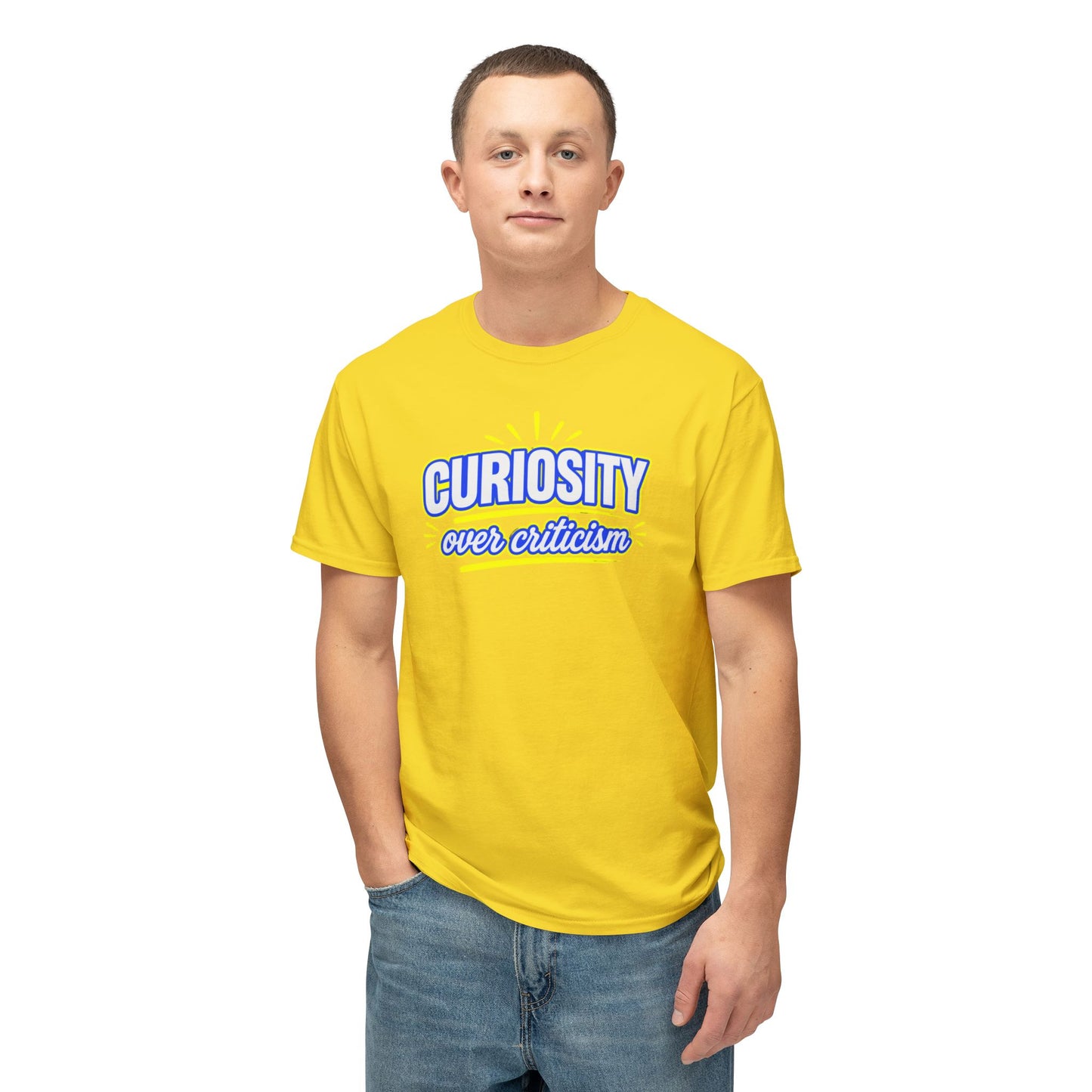 CURIOSITY OVER CRITICISM™ Unisex T-Shirt | Growth Mindset Graphic Tee | Personal Development Shirt | Inspirational Quote Apparel | Sunnyside Life™