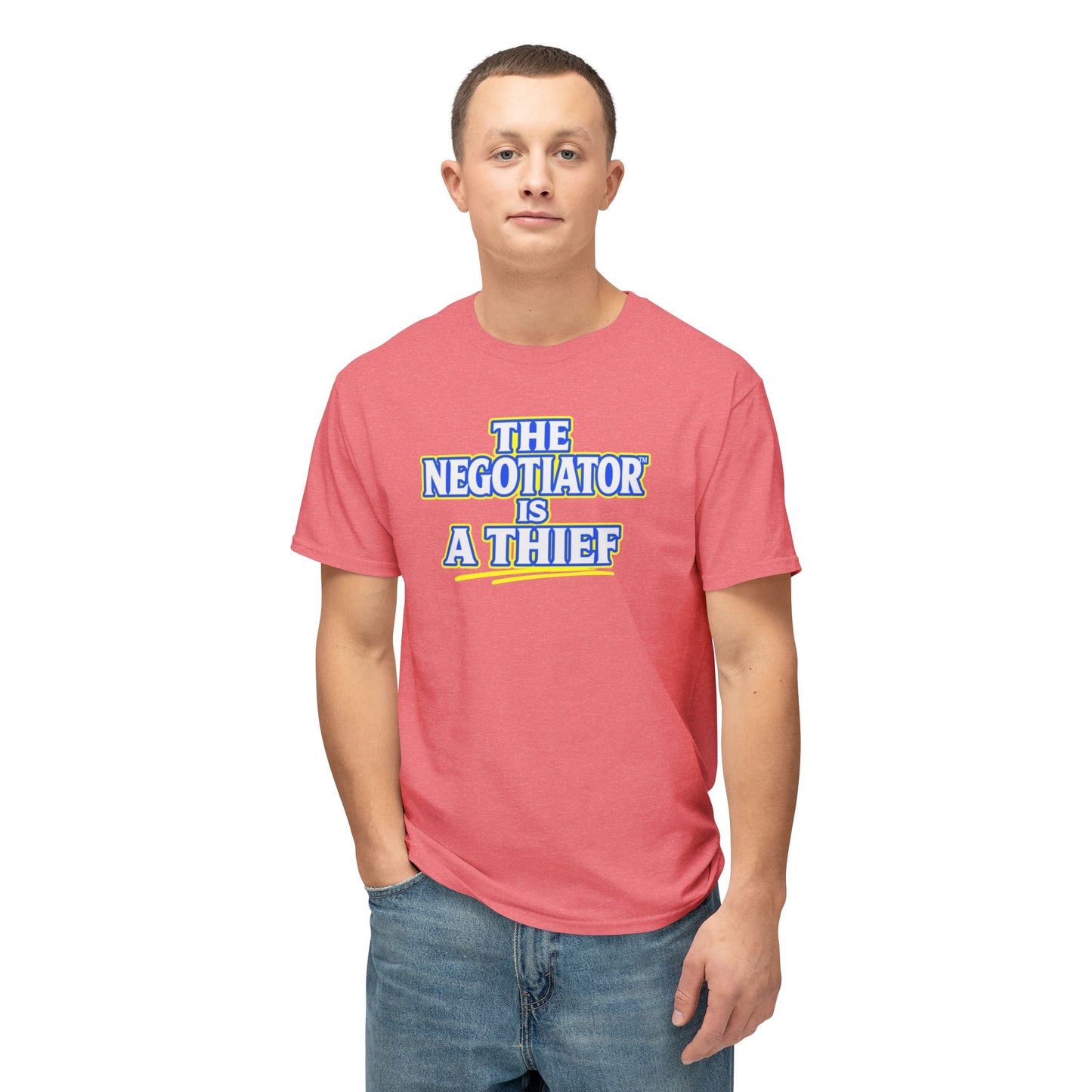 THE NEGOTIATOR™ IS A THIEF Unisex T-Shirt | Motivation & Discipline Graphic Tee | Personal Growth Apparel | Sunnyside Life™