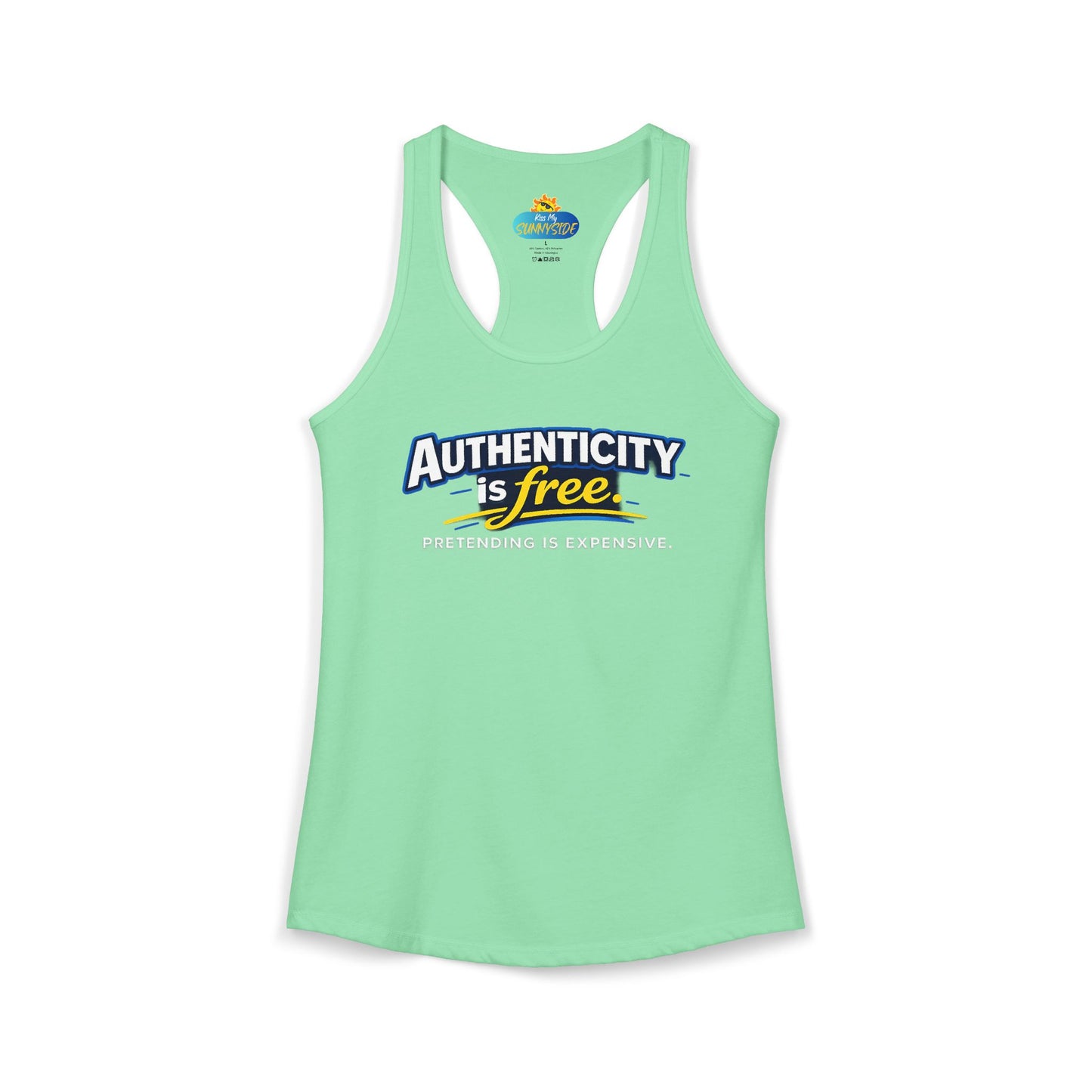 Authenticity Is Free™ Women’s Racerback Tank | Inspirational Graphic Tank | Sunnyside Life™