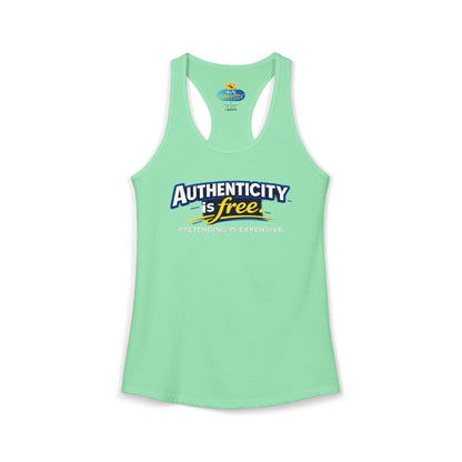 Authenticity Is Free™ Women’s Racerback Tank | Inspirational Graphic Tank | Sunnyside Life™