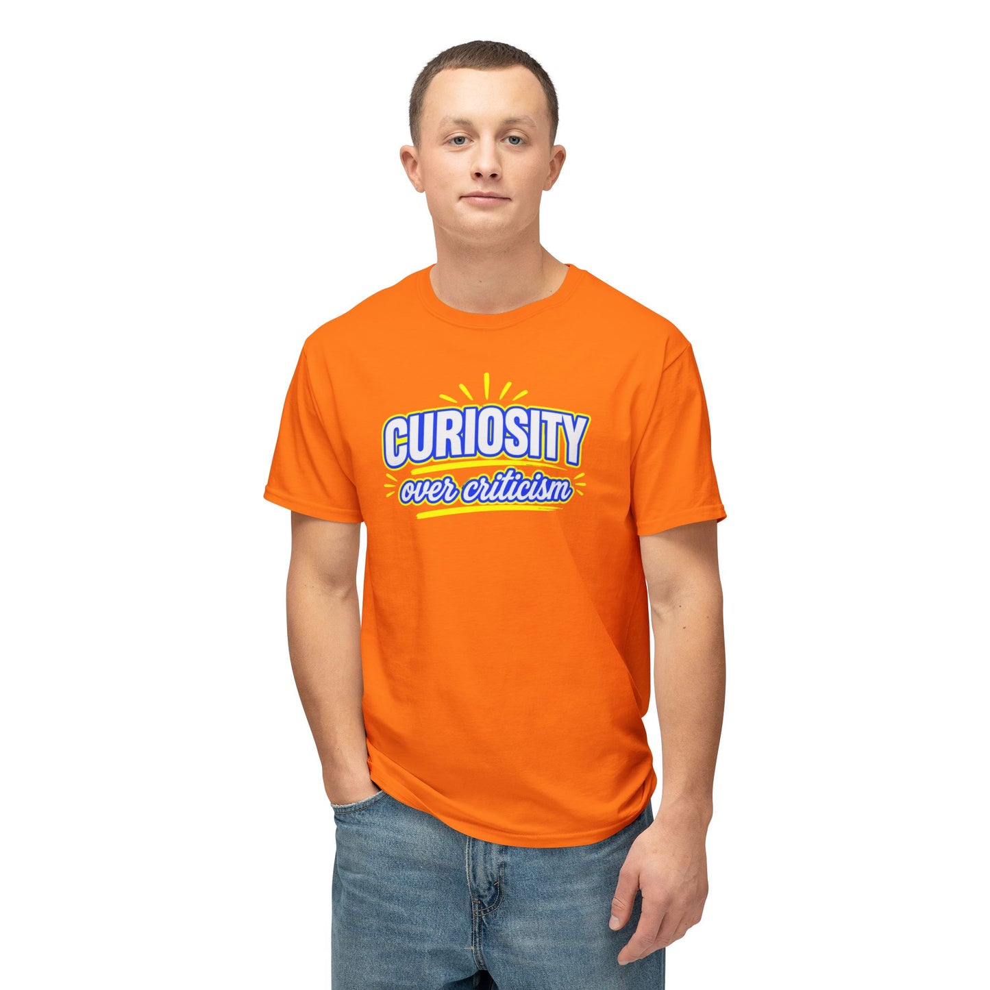 CURIOSITY OVER CRITICISM™ Unisex T-Shirt | Growth Mindset Graphic Tee | Personal Development Shirt | Inspirational Quote Apparel | Sunnyside Life™