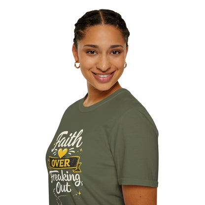 Unisex T-Shirt — "Faith Over Freaking Out" Inspirational Graphic Tee