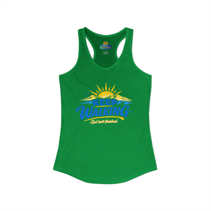 KEEP WALKING™ Racerback Tank Top – God Isn’t Finished | Faith & Motivation Women’s Tank