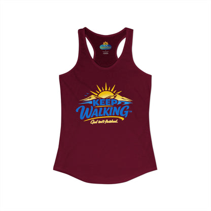 KEEP WALKING™ Racerback Tank Top – God Isn’t Finished | Faith & Motivation Women’s Tank