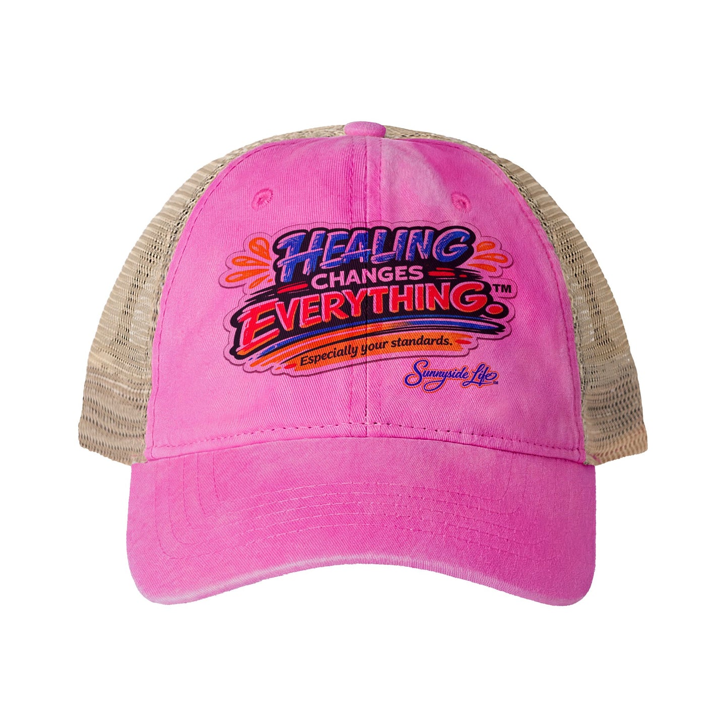 Healing Changes Everything™ Women’s Mesh-Back Cap | Inspirational Trucker Hat | Sunnyside Life™